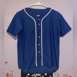 Boys baseball mesh stretchy button down jersey